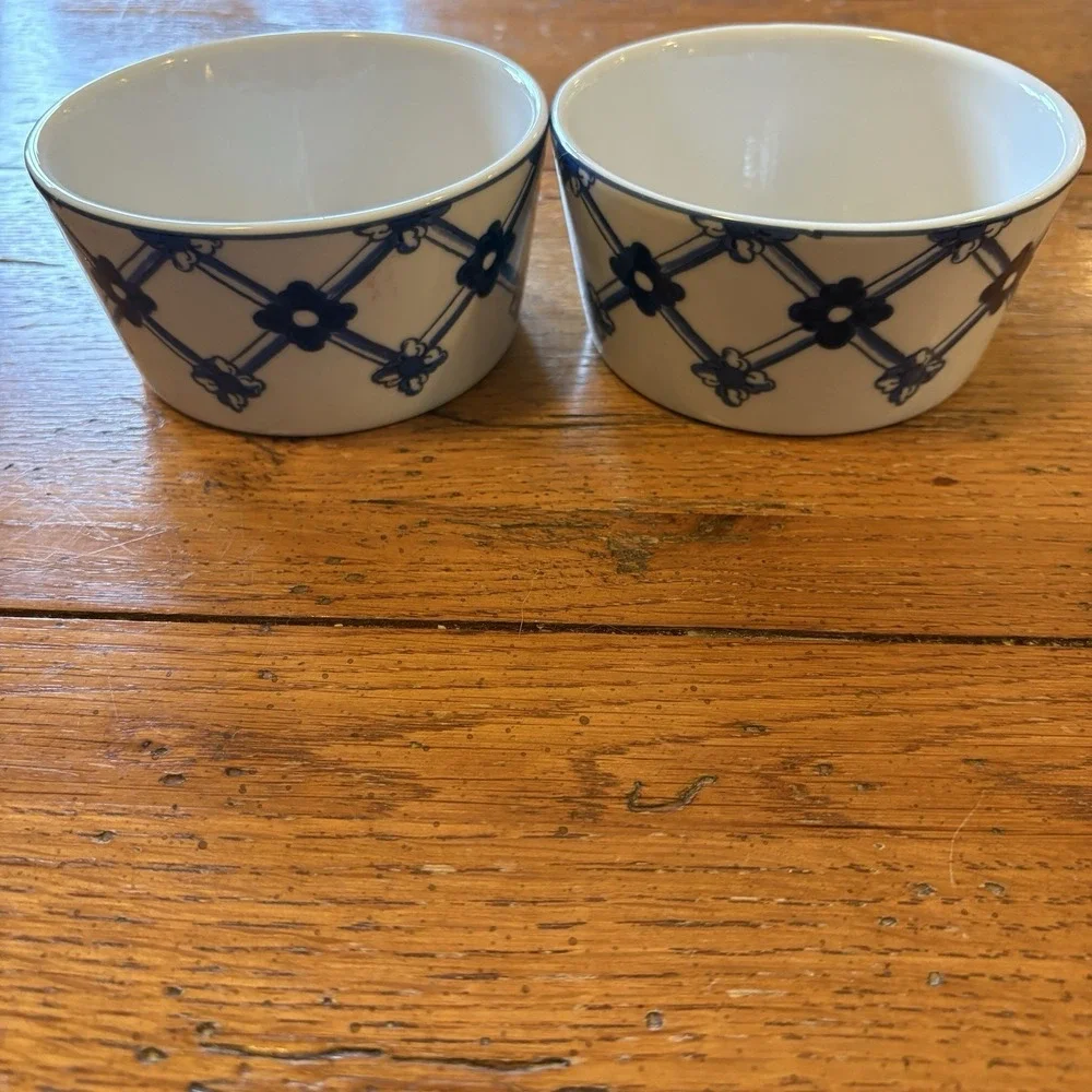 Vista Alegre Vouga Blue and White Porcelain Ramekin Made In Portugal